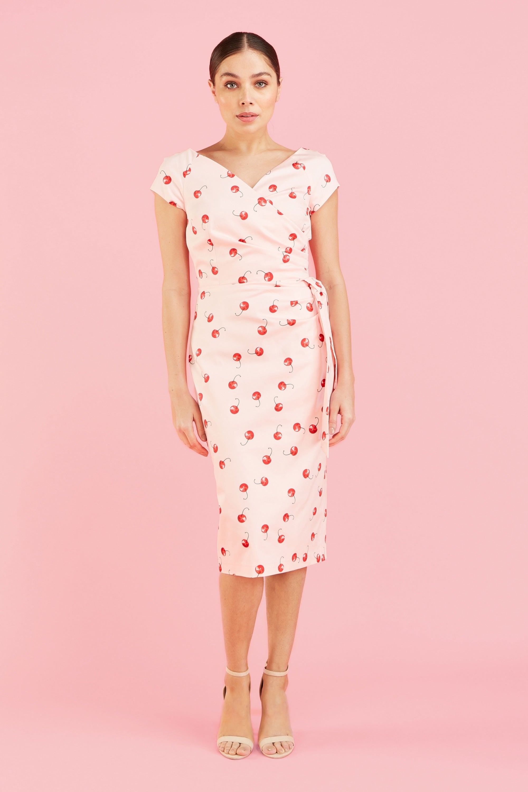 Hourglass Cherry Pencil Dress