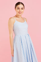 Priscilla Small Gingham Cotton Midi Dress