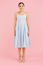Priscilla Small Gingham Cotton Midi Dress