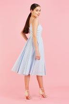 Priscilla Small Gingham Cotton Midi Dress