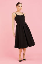 Priscilla Luxe Crepe Midi Dress