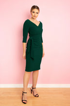 Hourglass 3/4 Sleeve Rib Pencil Dress