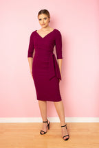 Hourglass 3/4 Sleeve Rib Pencil Dress