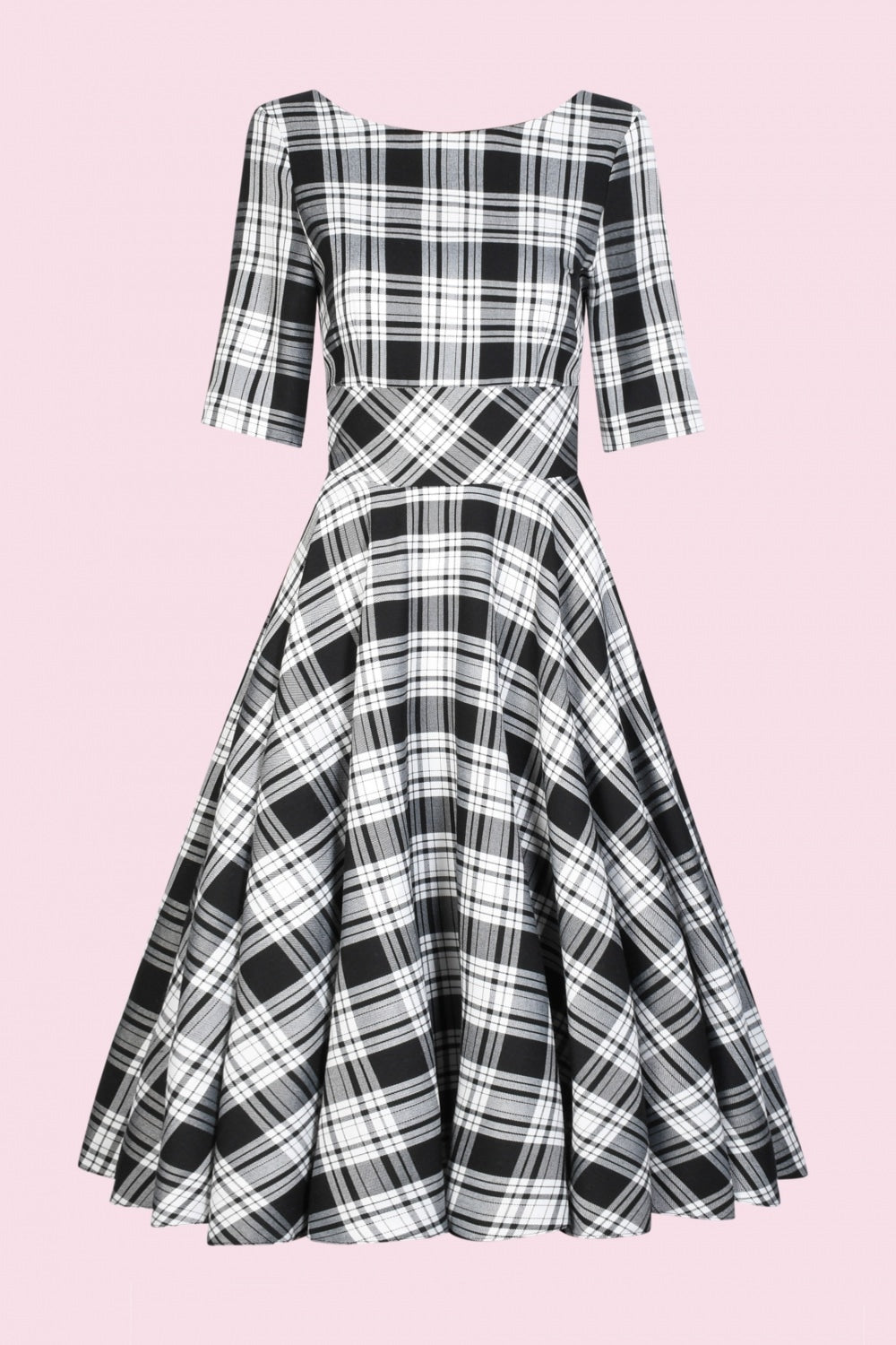 Hepburn Berry Tartan Swing Dress