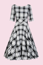 Hepburn Berry Tartan Swing Dress