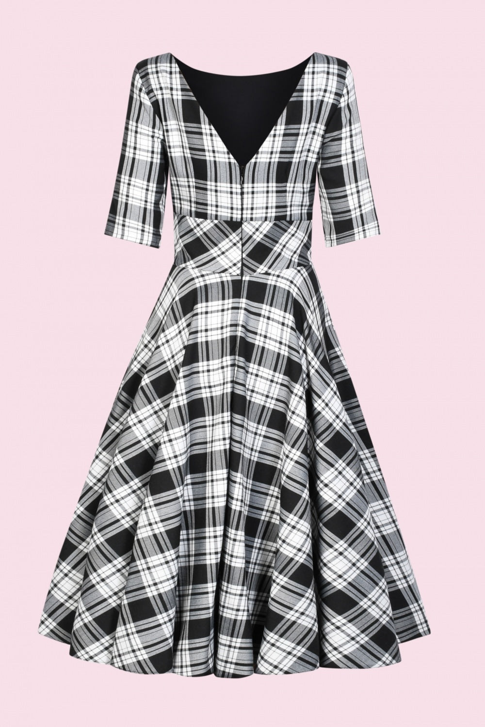 Hepburn Berry Tartan Swing Dress