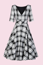 Hepburn Berry Tartan Swing Dress