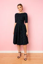 Hepburn Tartan Swing Dress