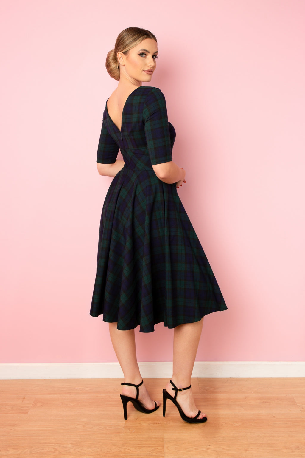 Hepburn Tartan Swing Dress