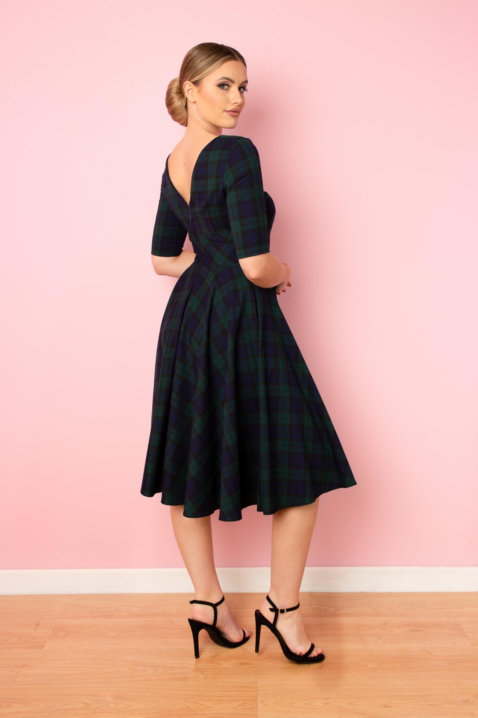 Hepburn Tartan Swing Dress