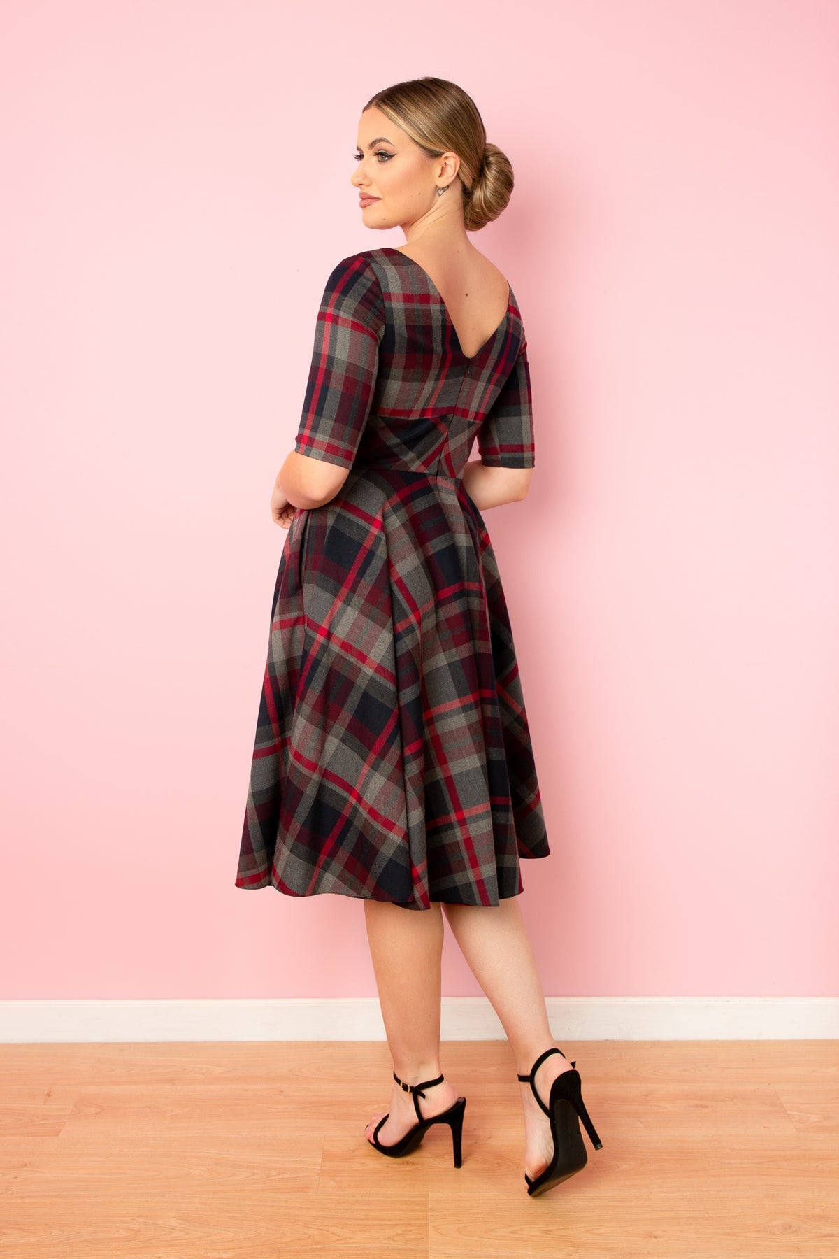 Hepburn Tartan Swing Dress
