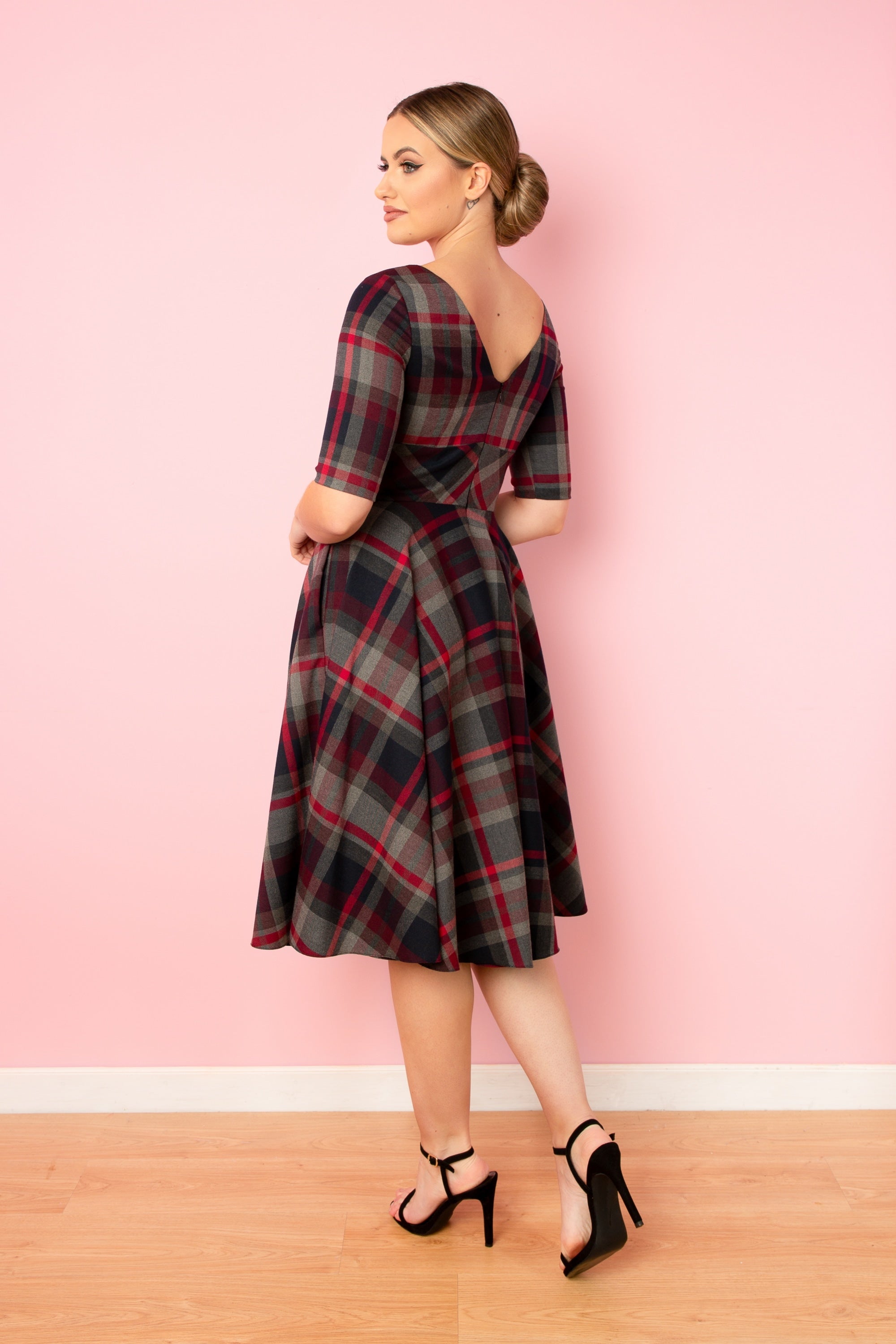 Hepburn Tartan Swing Dress