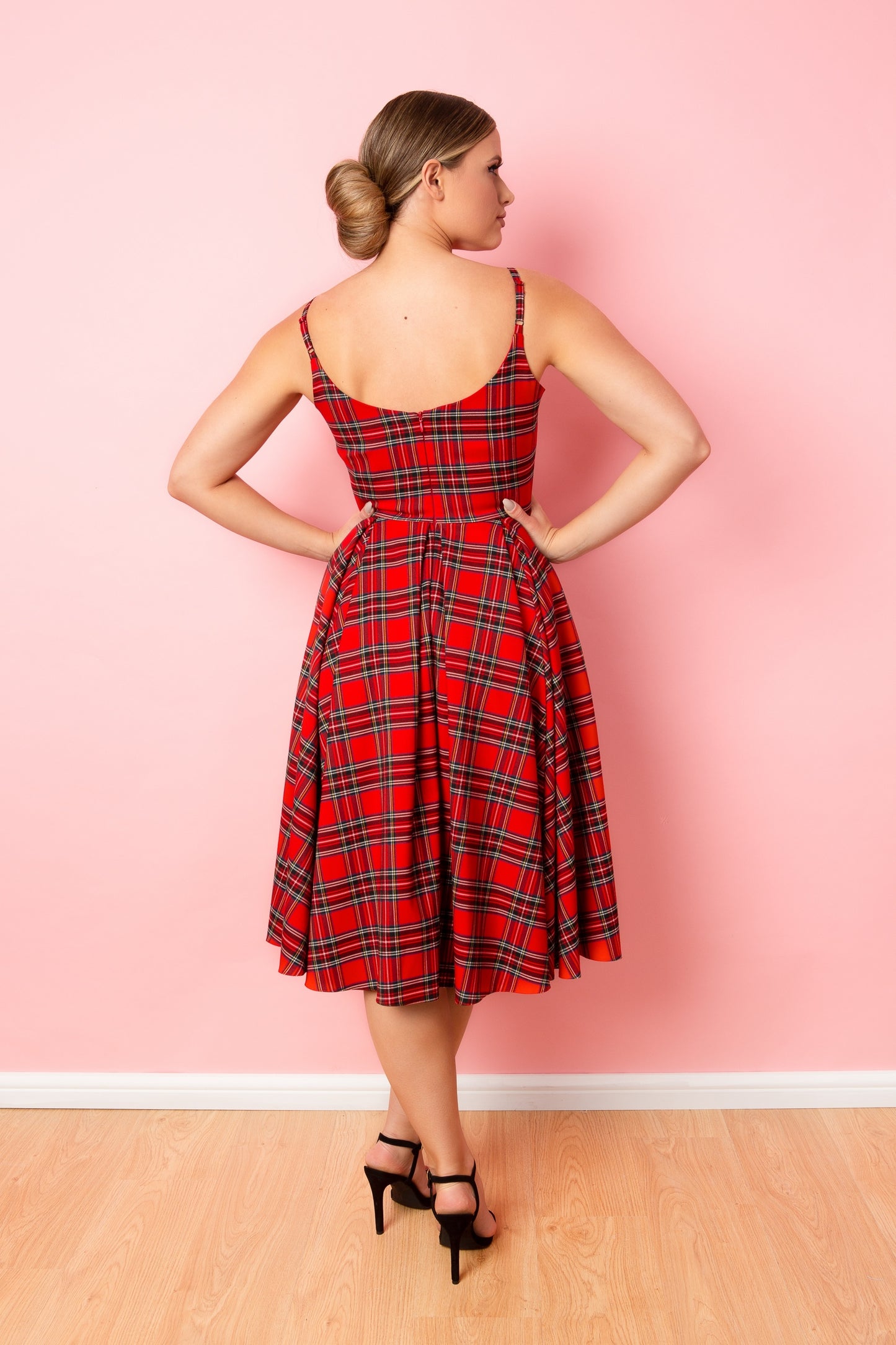 Priscilla Tartan Midi Dress