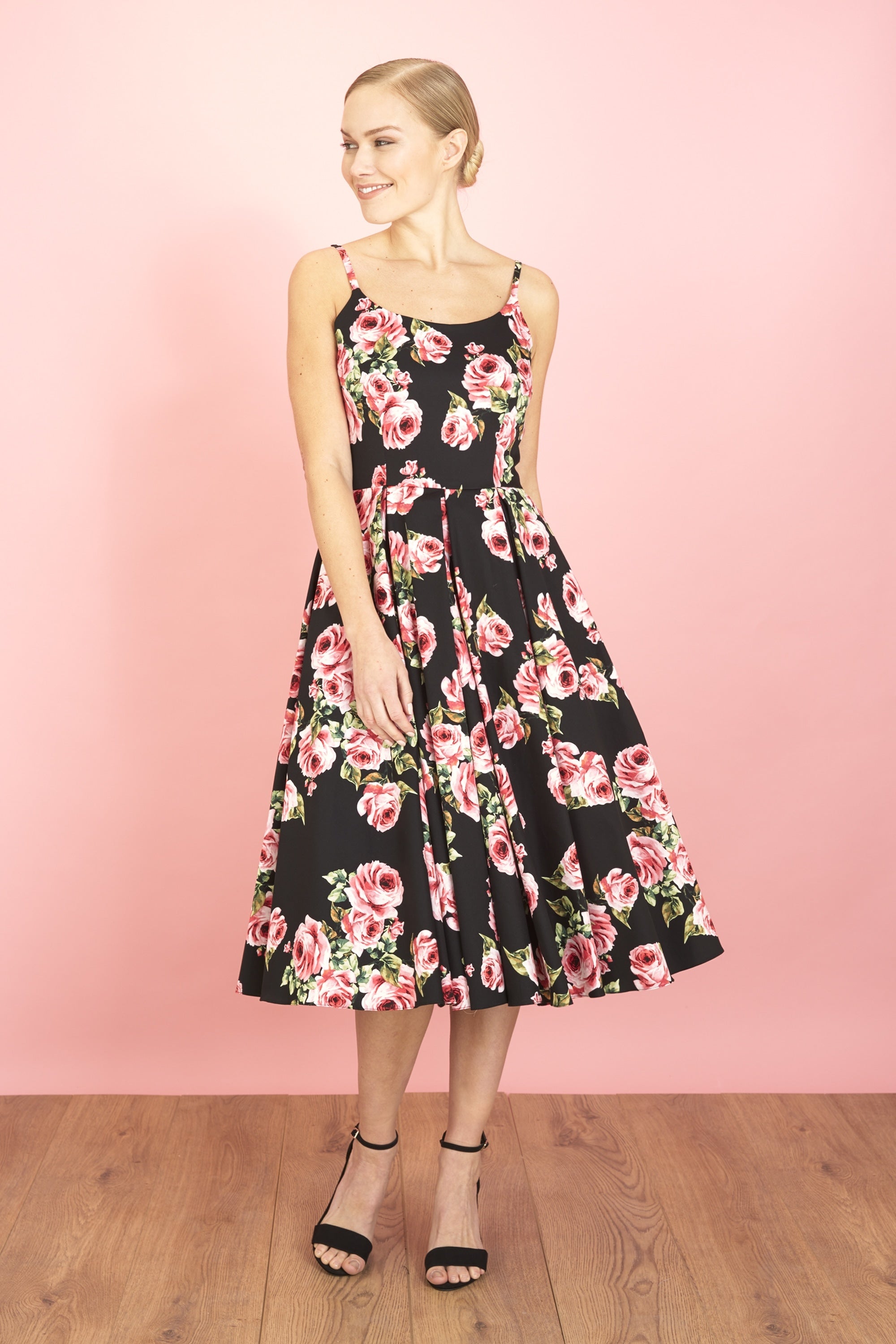 Priscilla Vintage Rose Midi Dress