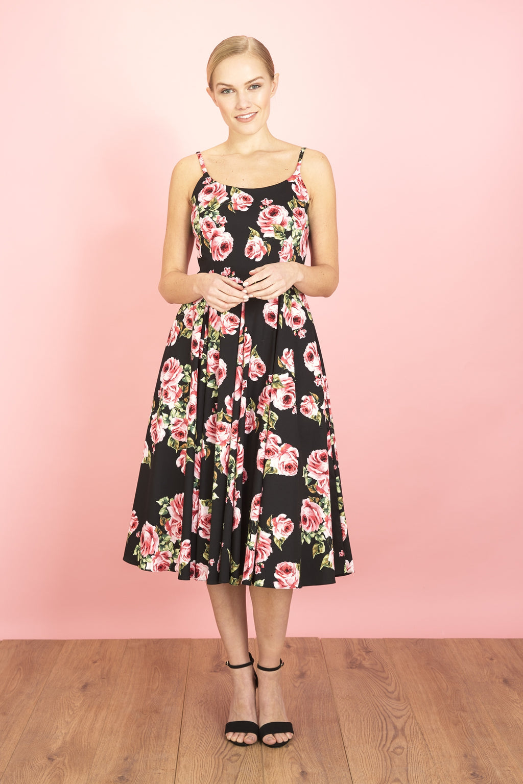 Priscilla Vintage Rose Midi Dress
