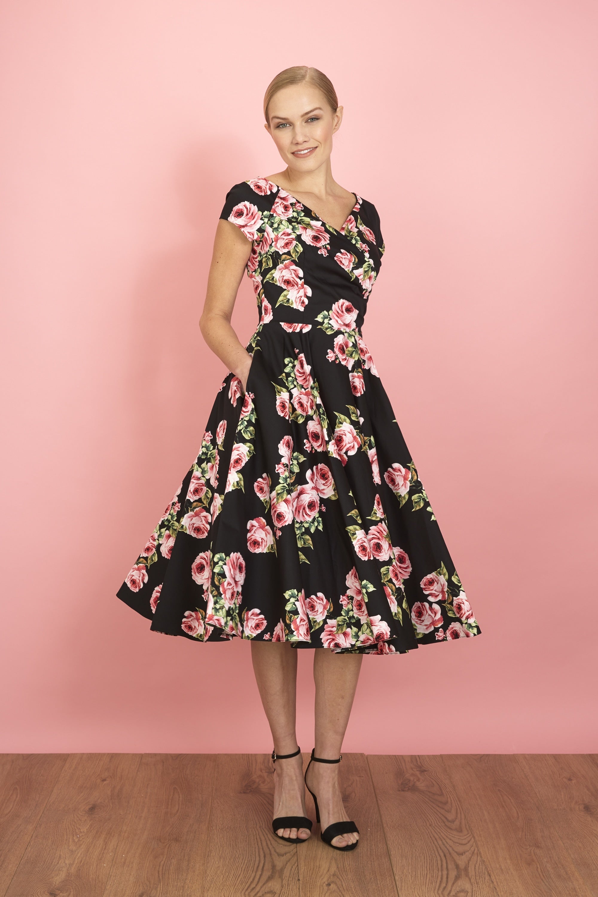 Hourglass Vintage Rose Swing Dress