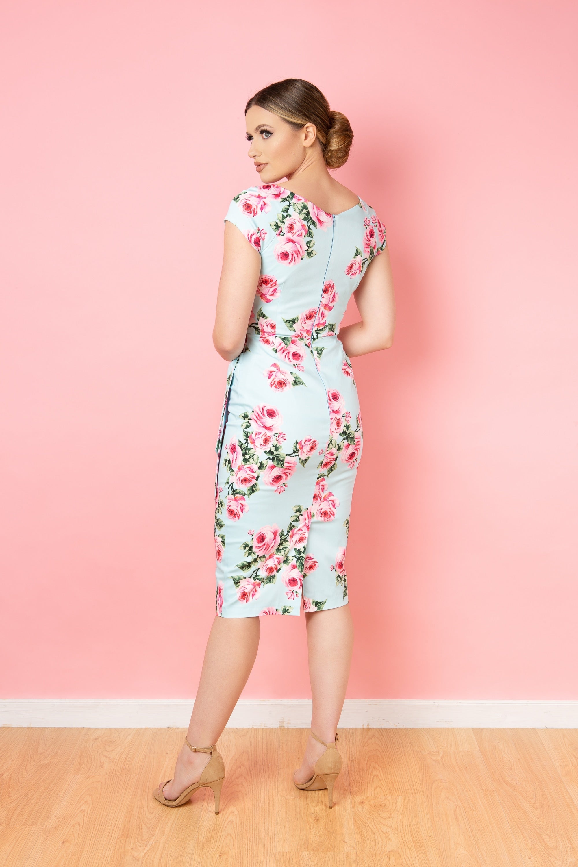 Hourglass Vintage Rose Pencil Dress