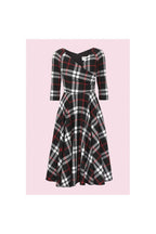 Hourglass Tartan 3/4 Sleeve Swing Dress