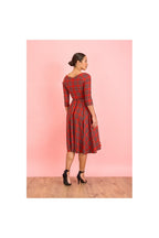 Hourglass Tartan 3/4 Sleeve Swing Dress