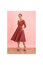 Hourglass Tartan 3/4 Sleeve Swing Dress