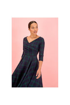 Hourglass Tartan 3/4 Sleeve Swing Dress