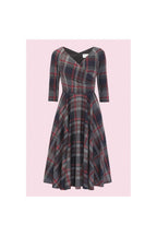 Hourglass Tartan 3/4 Sleeve Swing Dress