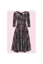 Hourglass Tartan 3/4 Sleeve Swing Dress