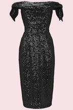 Tilly Sequin Off The Shoulder Pencil Dress