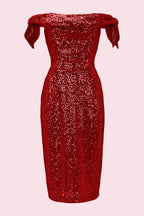 Tilly Sequin Off The Shoulder Pencil Dress