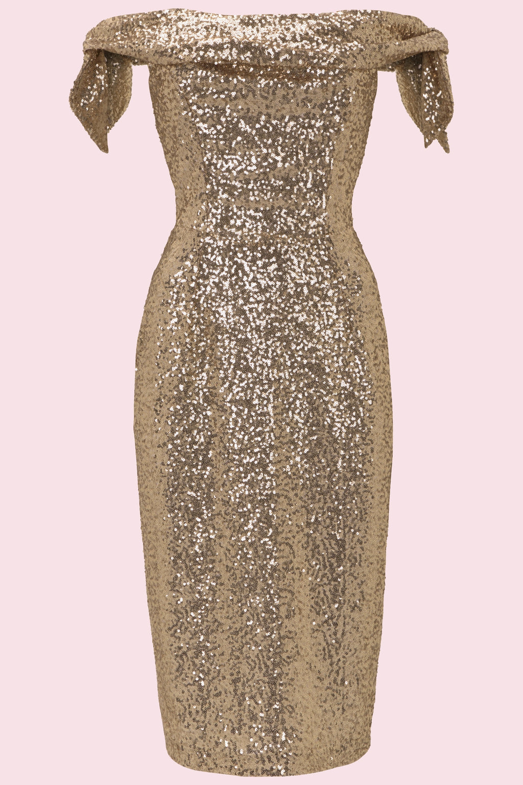 Tilly Sequin Off The Shoulder Pencil Dress