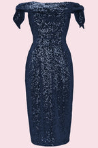 Tilly Sequin Off The Shoulder Pencil Dress