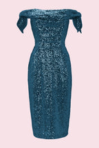 Tilly Sequin Off The Shoulder Pencil Dress