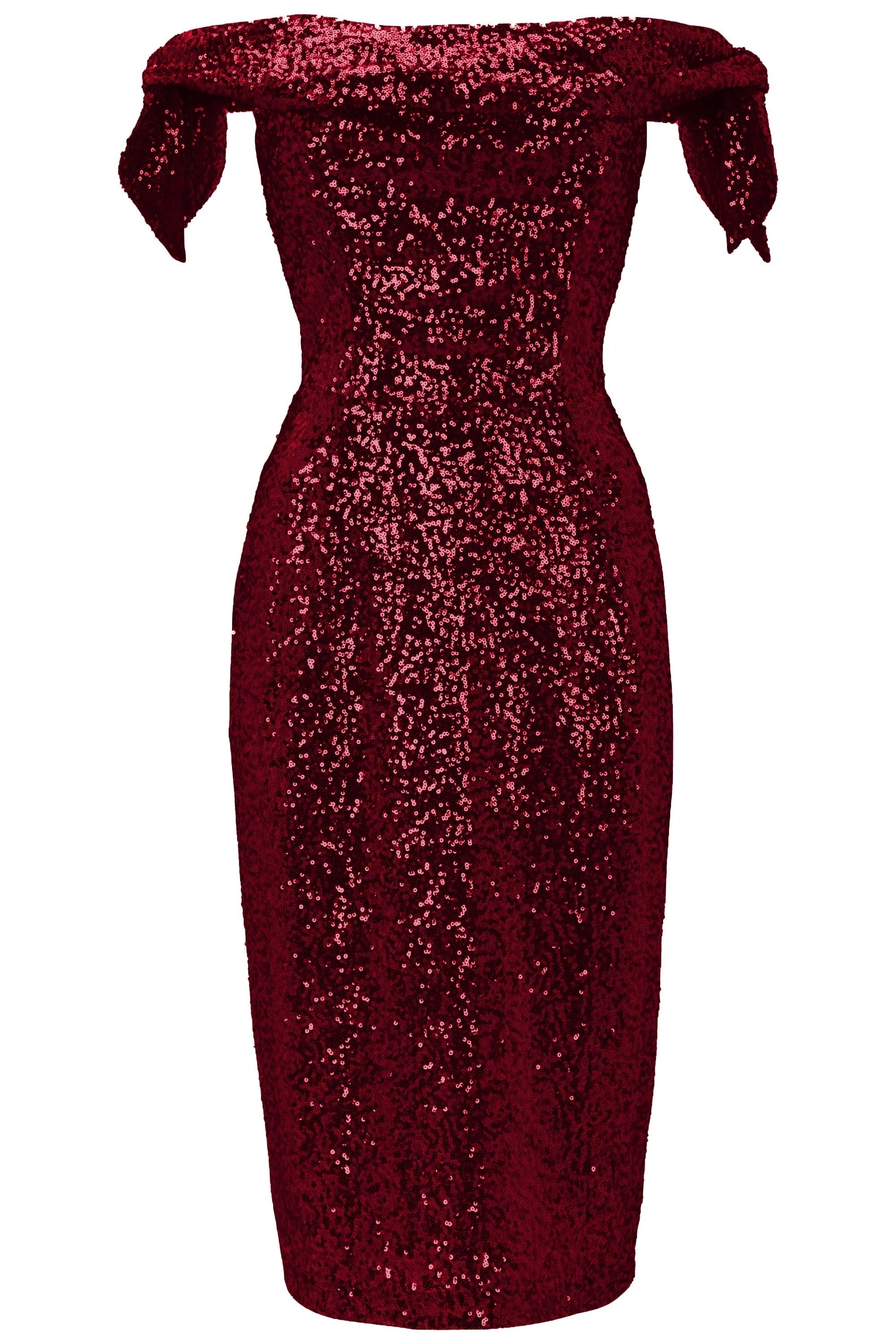 Tilly Sequin Off The Shoulder Pencil Dress