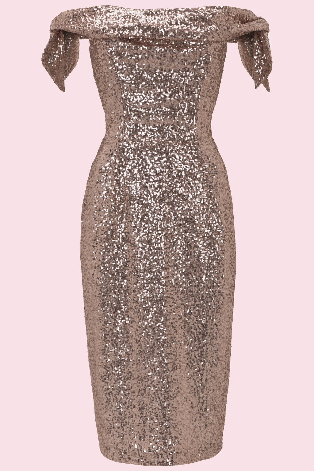 Tilly Sequin Off The Shoulder Pencil Dress