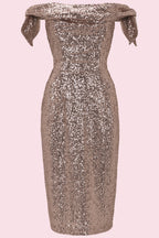 Tilly Sequin Off The Shoulder Pencil Dress