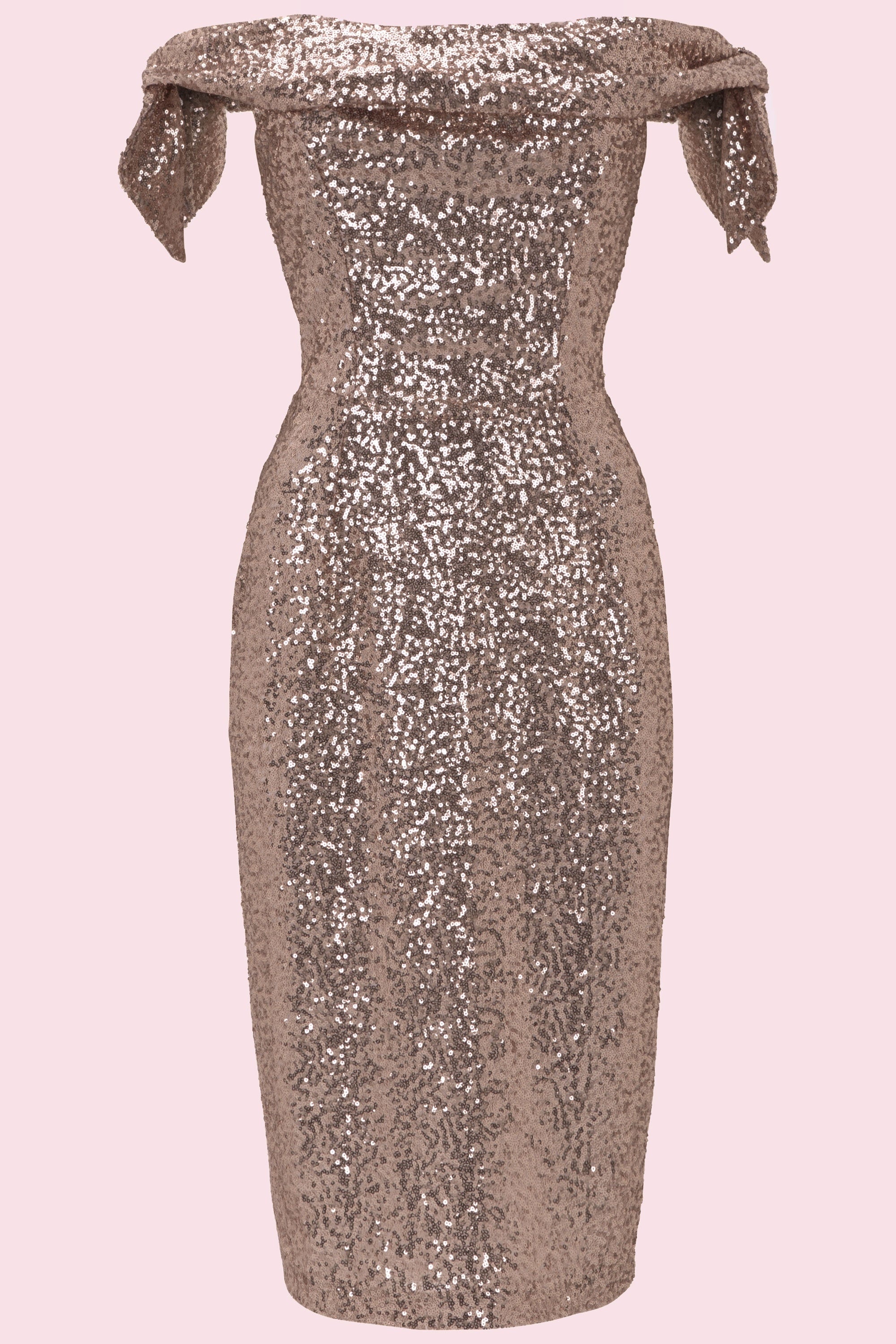 Tilly Sequin Off The Shoulder Pencil Dress