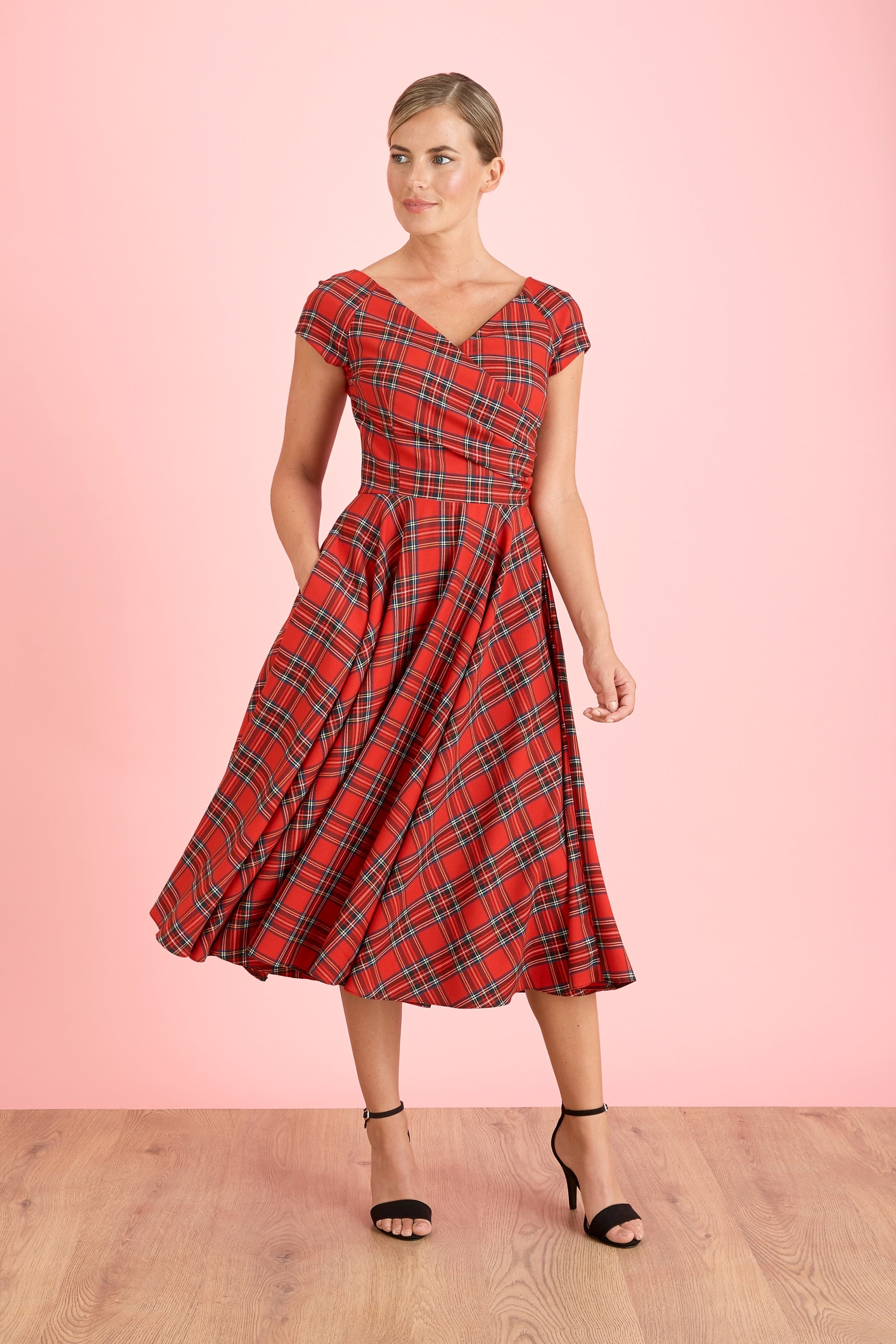 Hourglass Tartan Swing Dress