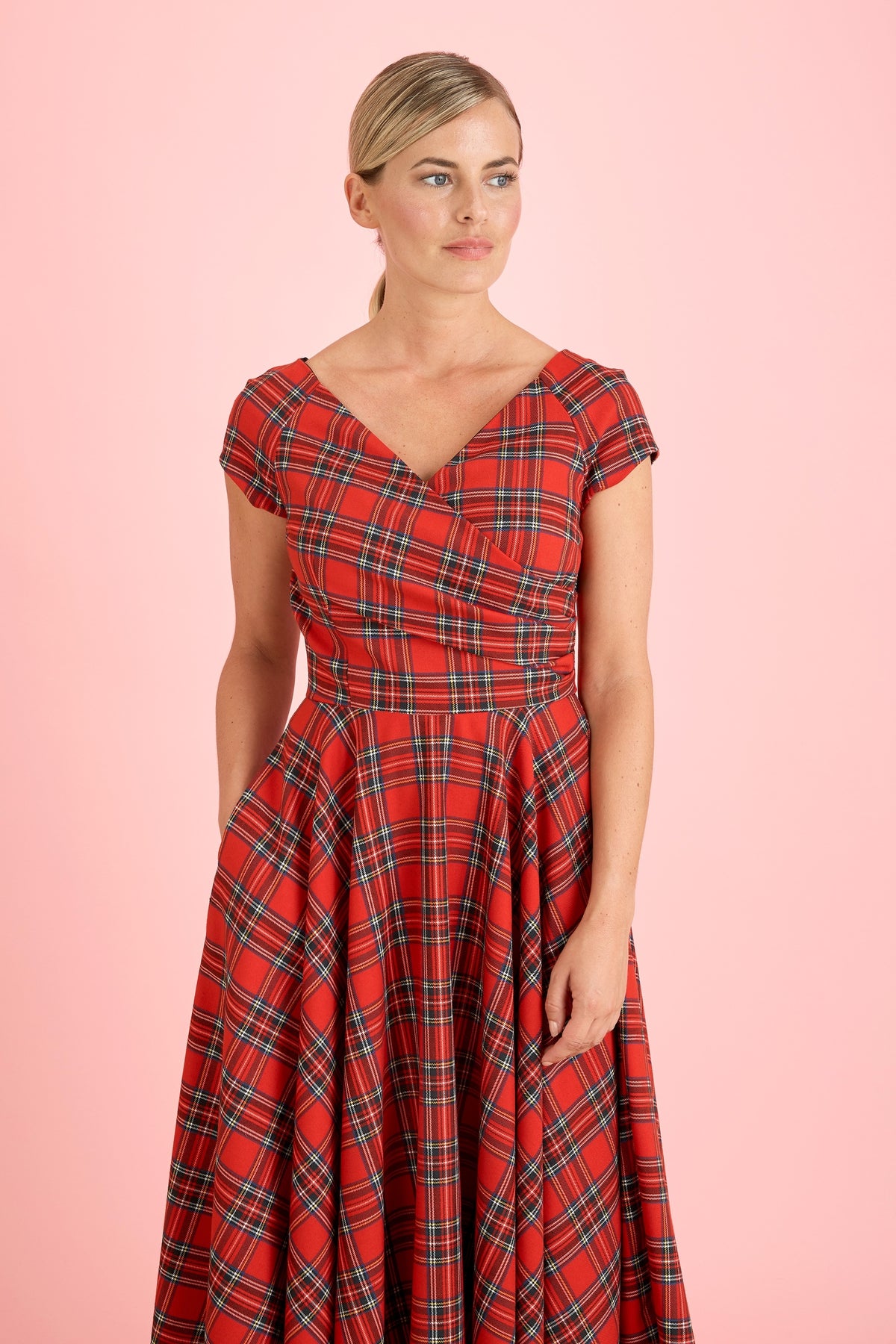 Hourglass Tartan Swing Dress