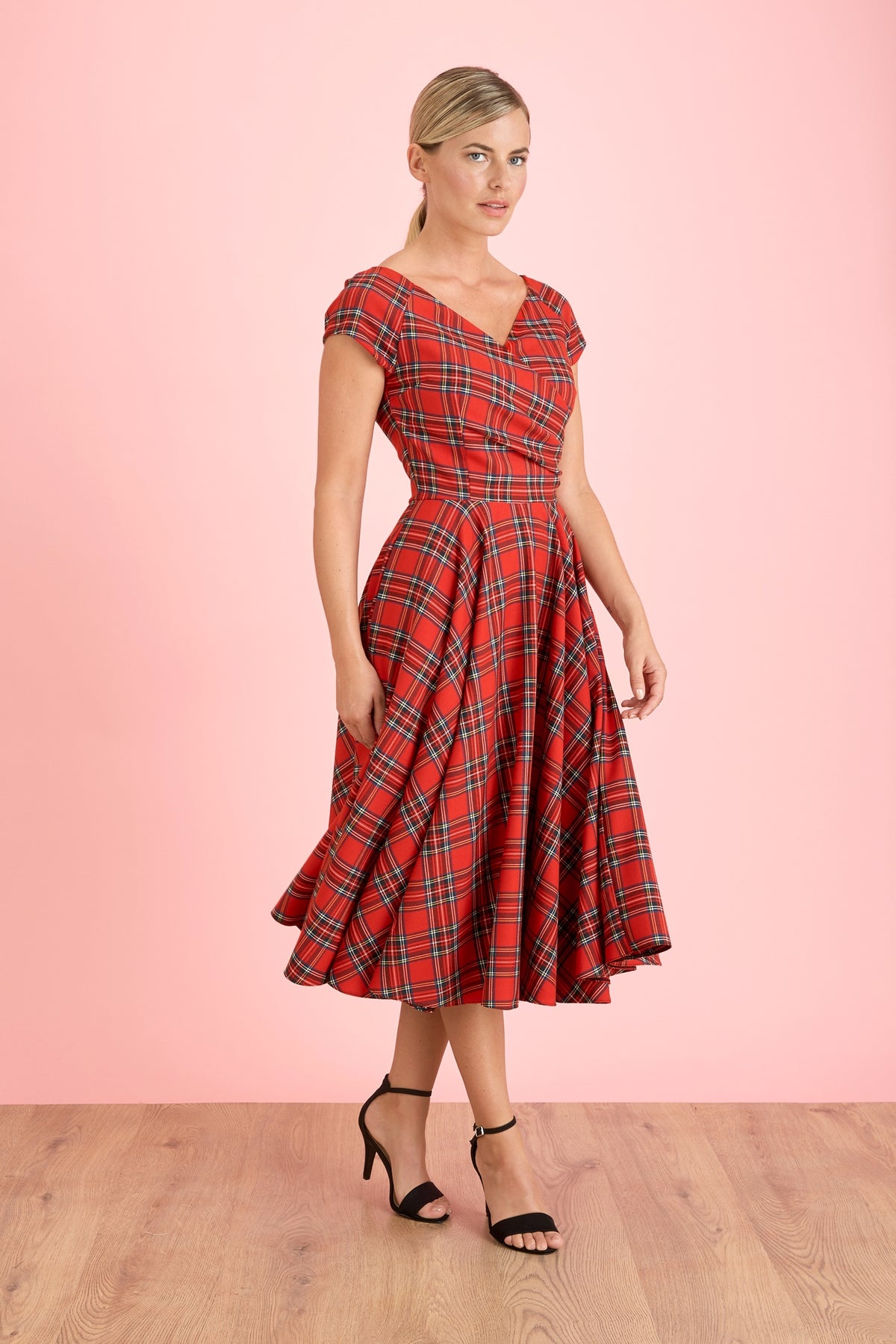 Hourglass Tartan Swing Dress