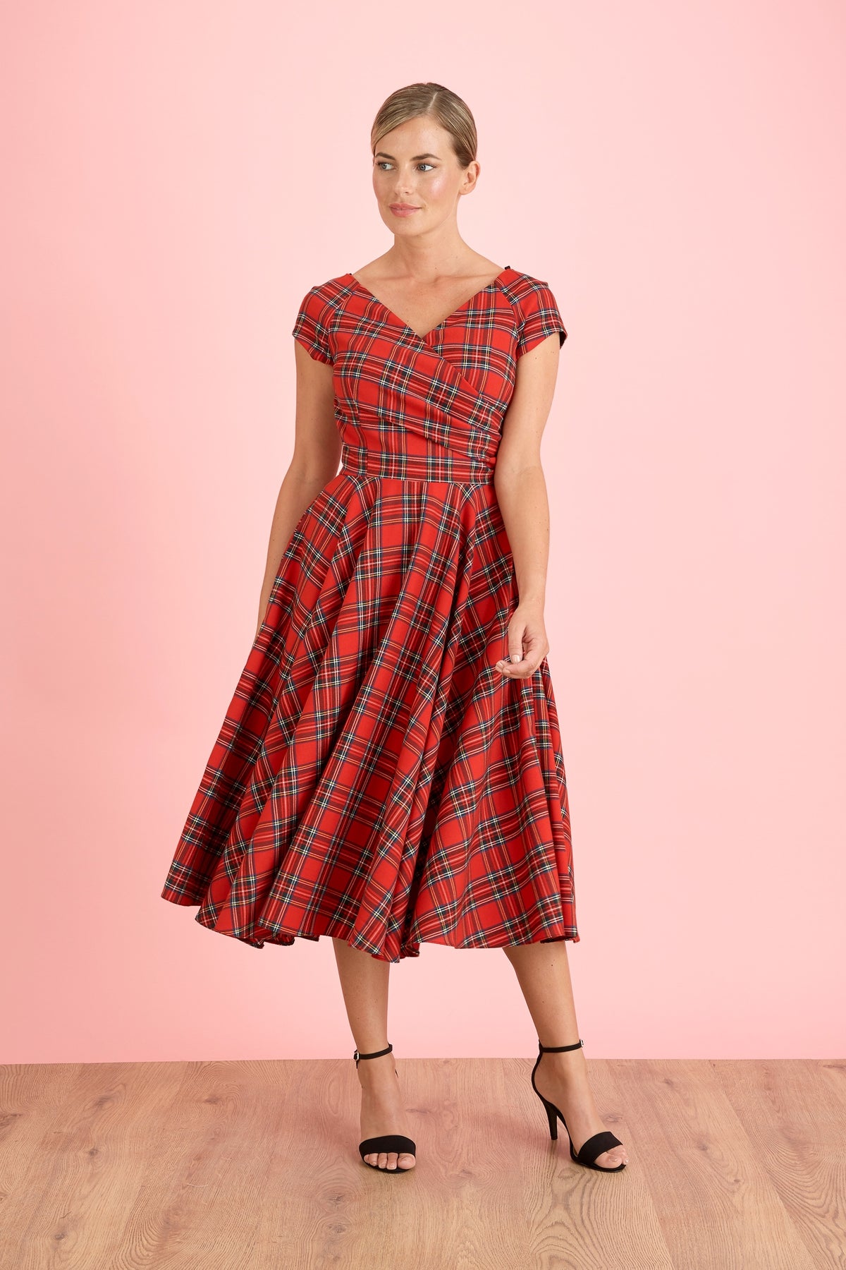 Hourglass Tartan Swing Dress