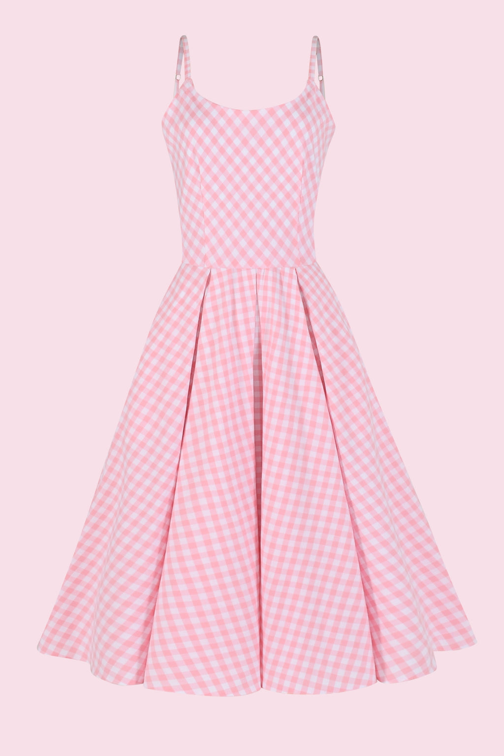 Priscilla Small Gingham Cotton Midi Dress