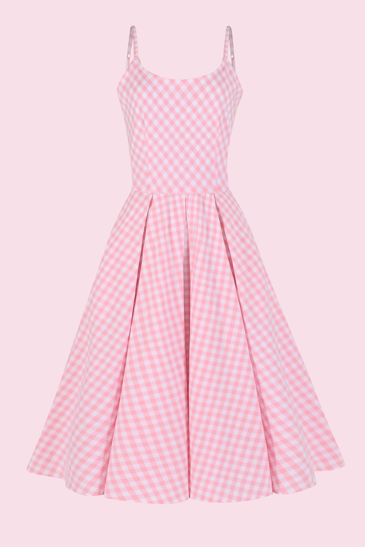 Priscilla Small Gingham Cotton Midi Dress