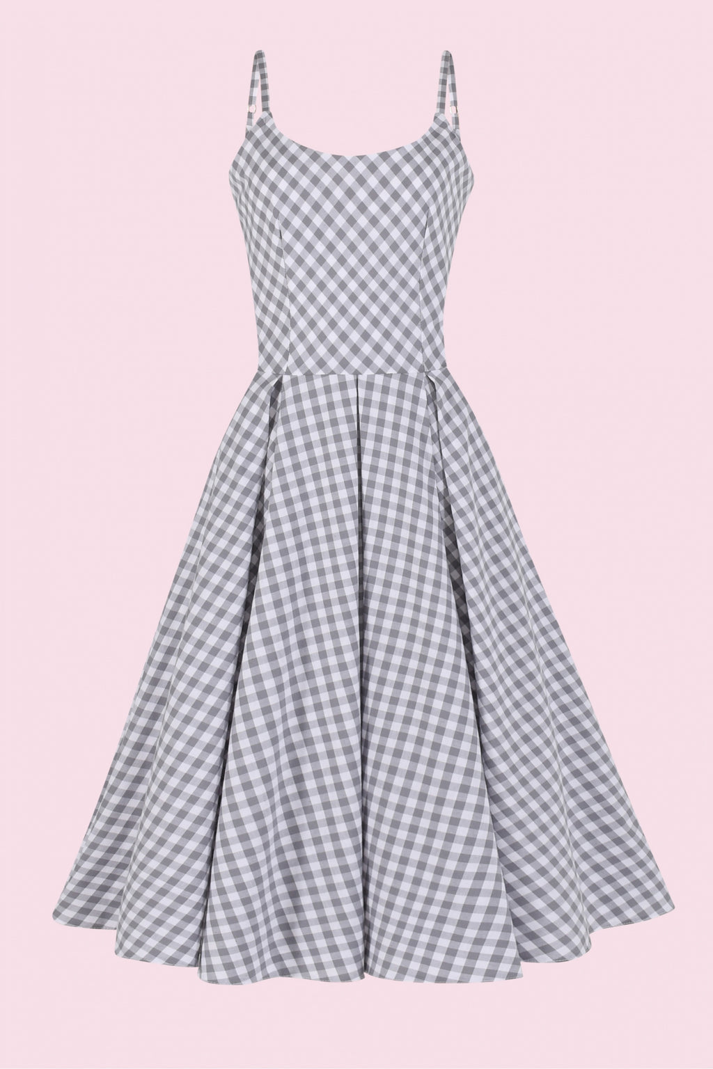 Priscilla Small Gingham Cotton Midi Dress