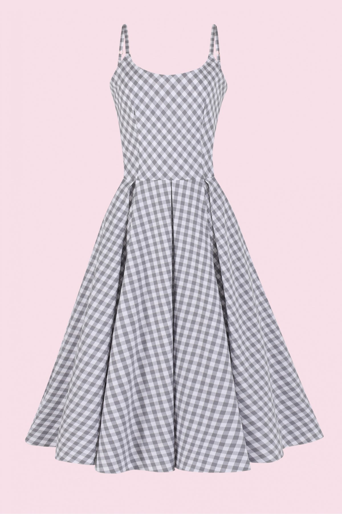 Priscilla Small Gingham Cotton Midi Dress