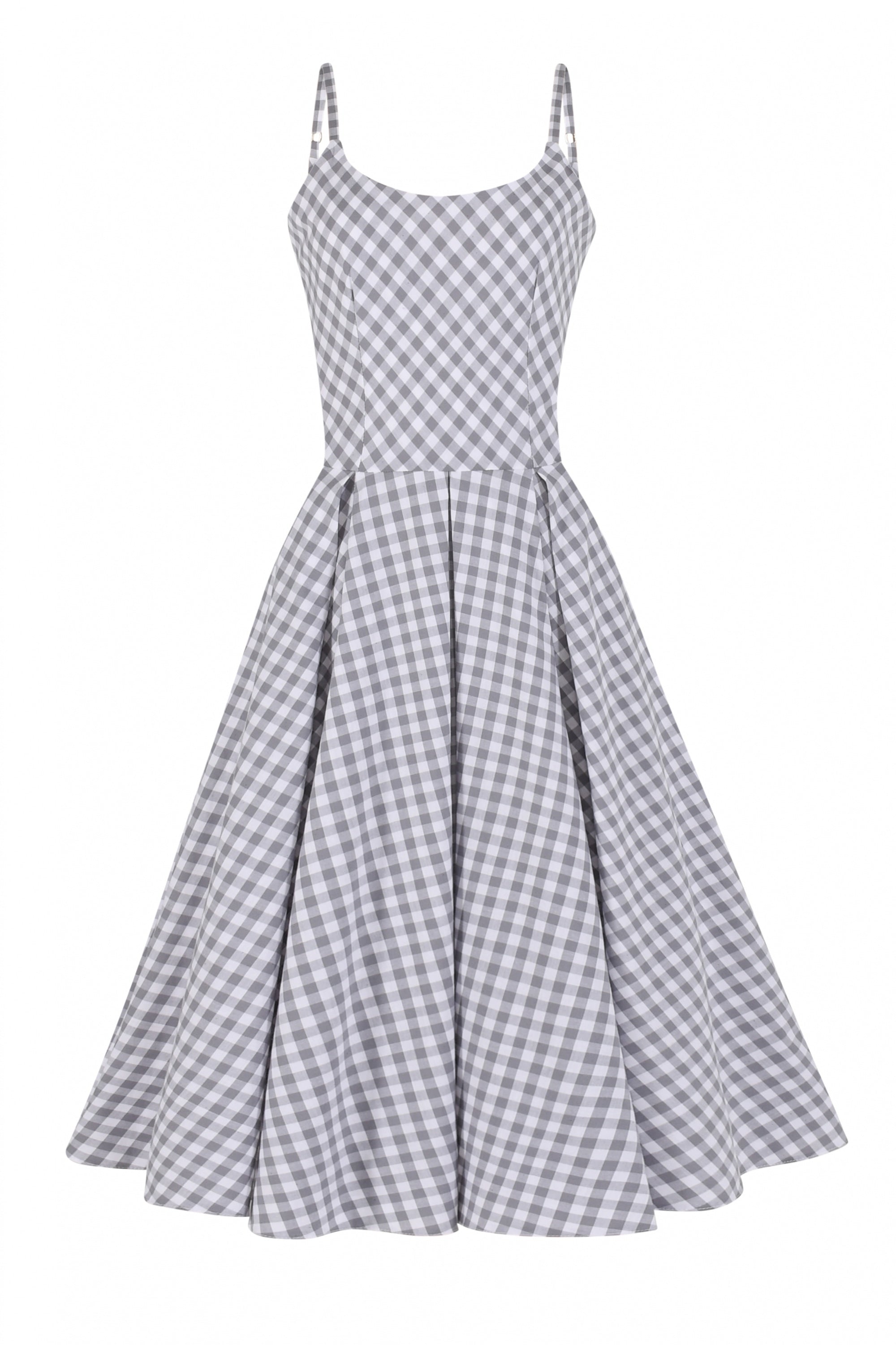 Priscilla Small Gingham Cotton Midi Dress