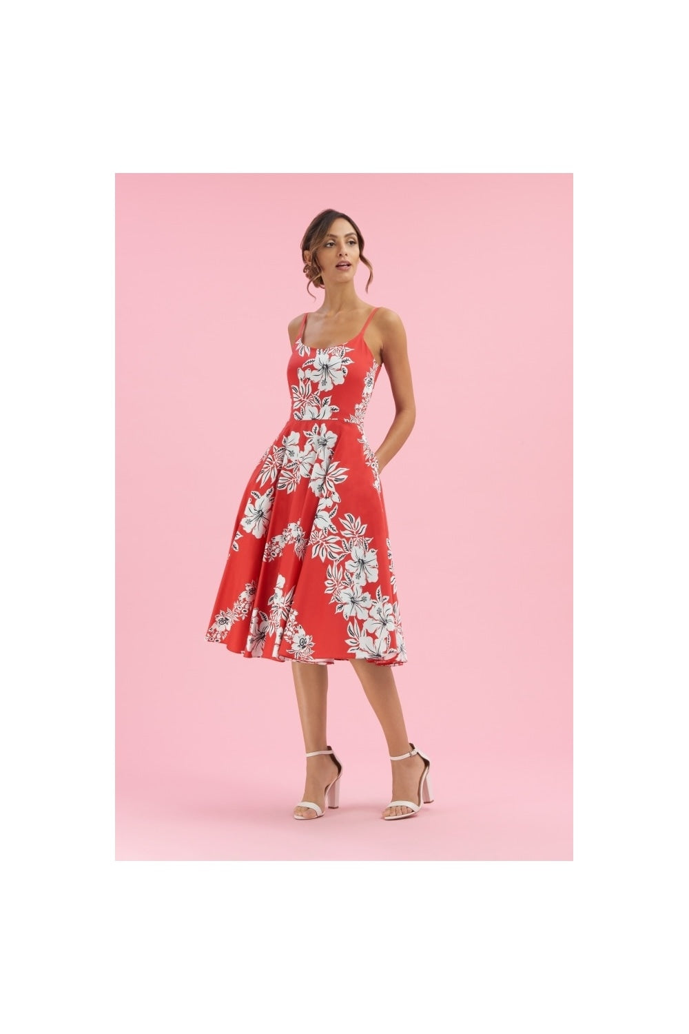 Priscilla Hawaiian Midi Swing Dress