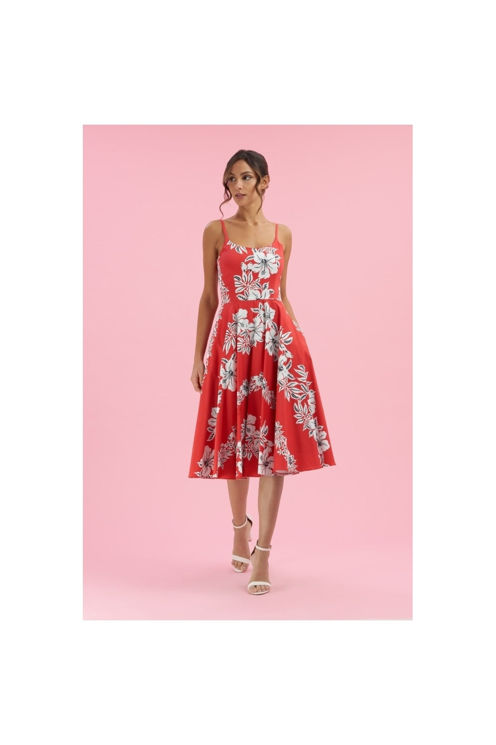 Priscilla Hawaiian Midi Swing Dress