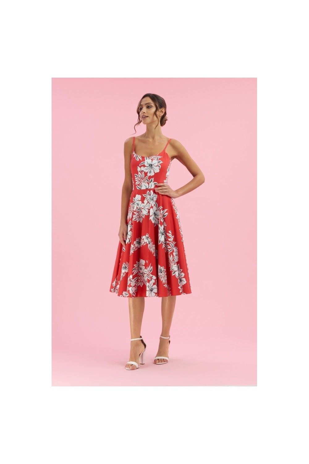 Priscilla Hawaiian Midi Swing Dress