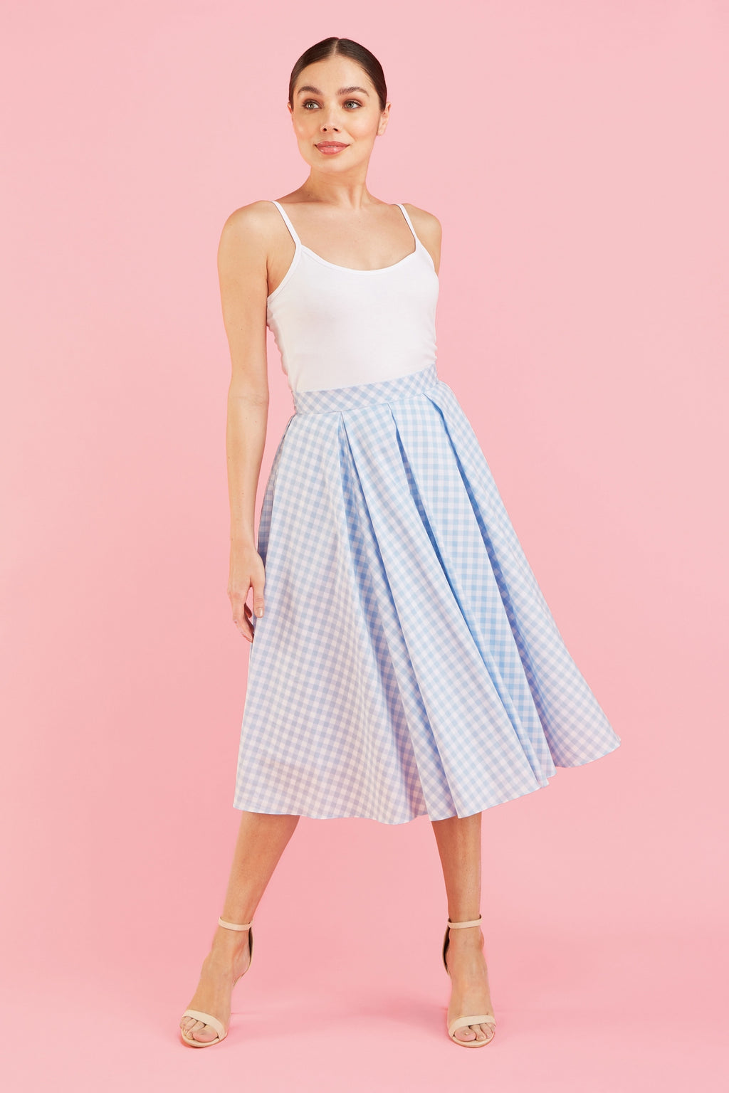 Signature Gingham Midi Skirt