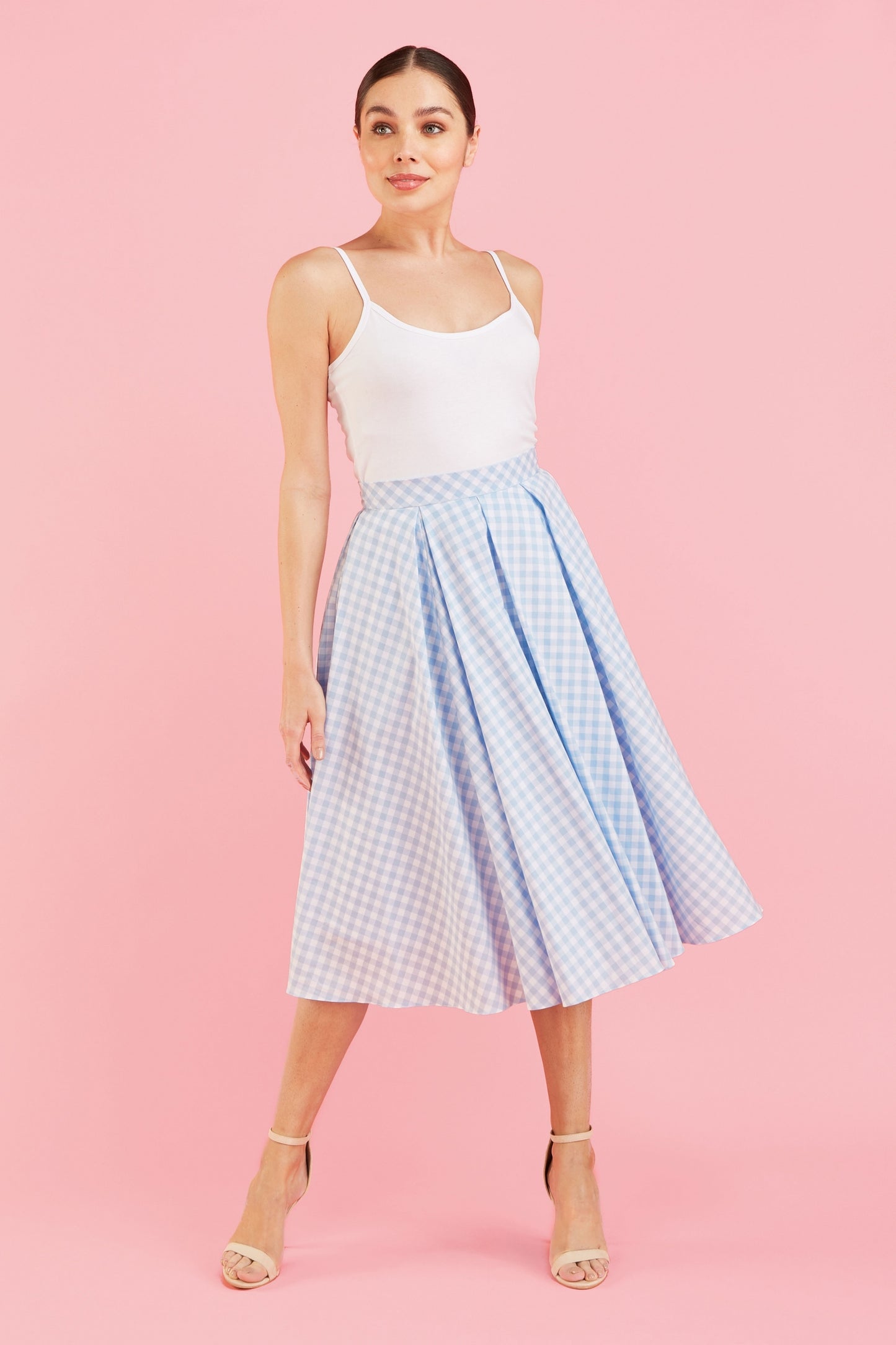 Signature Gingham Midi Skirt